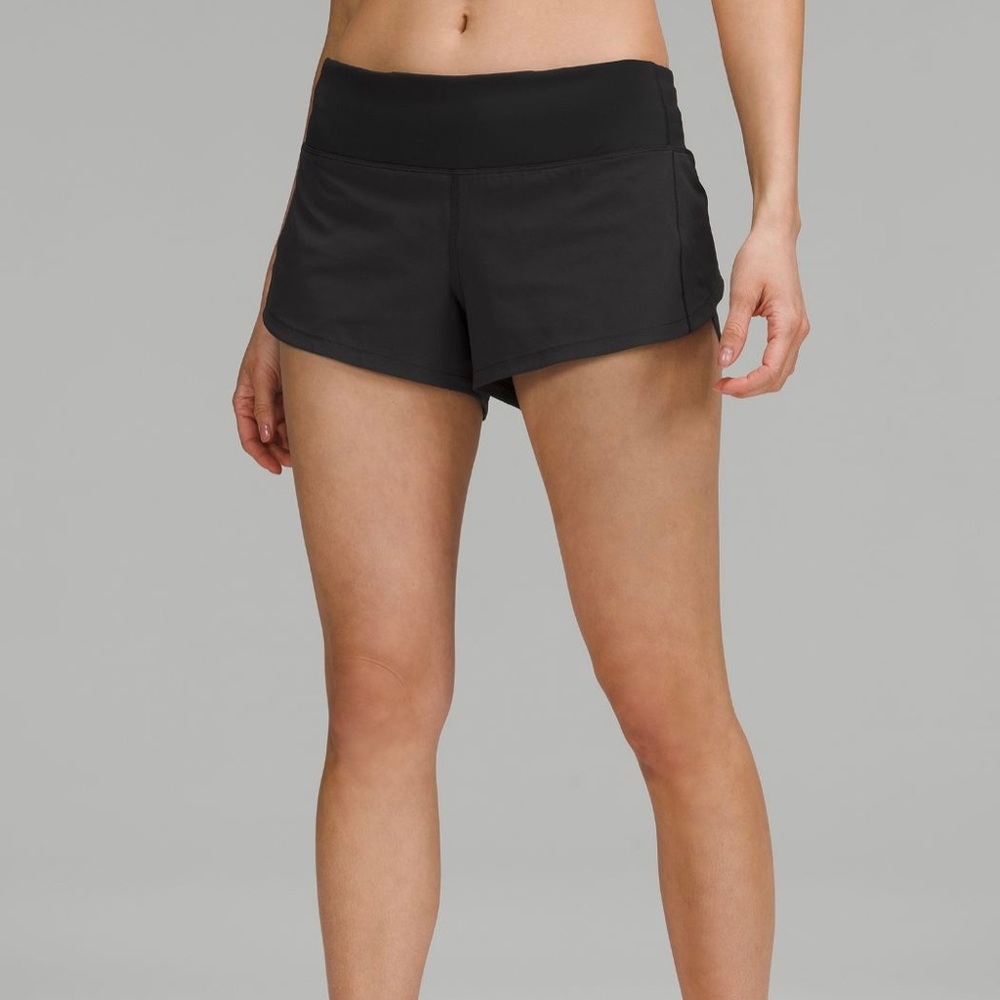 lululemon black speed up low-rise lined short 2.5”